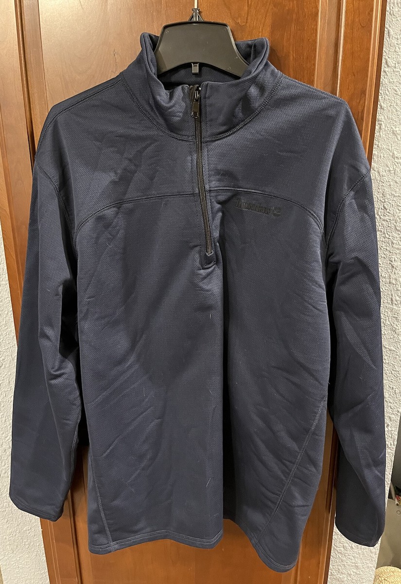 Timberland Men's Navy 1/4 Zip Pull Over Jacket RN 36543 Size Timberland Men's Navy 1/4 Zip Pull Over Jacket RN 36543 Size