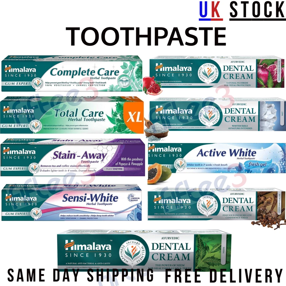 Himalaya Herbal Toothpaste Total Oral Care Natural Sensitive Teeth Gums Clove UK