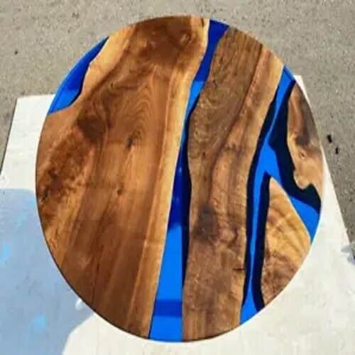 12" Clear Epoxy Coffee Table Top Wooden Handmade Countertop Desk Home Interior - Picture 1 of 9