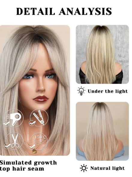 Perruque longue blonde dégradée de 64 cm idéale pour vos soirées