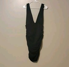 ASOS Womens Slinky V Neck Dress Black Size 10 NWT
