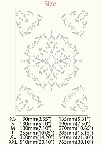 Damask Stencil Floral Allover pattern PAinting Furniture Wall Reusable Craft DA4 - Picture 3 of 13