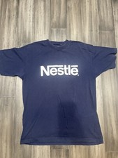 Vintage MURINA NESTLE Single Stitch T-Shirt Made In USA Men Size XL blue