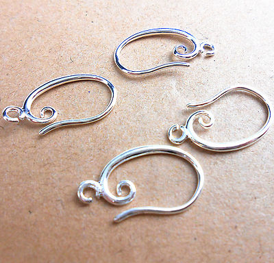 Free Shipping 10PCS Lot Making Design 925 Silver colorJewelry Findings Hook Earring Pinch Bail Ear Wires For Crystal Beads - 36