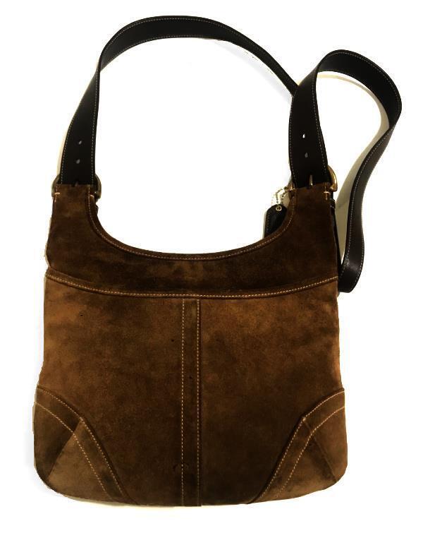 COACH VINTAGE BROWN SUEDE LEATHER BAG HIPPIE SLIM CROSSBODY