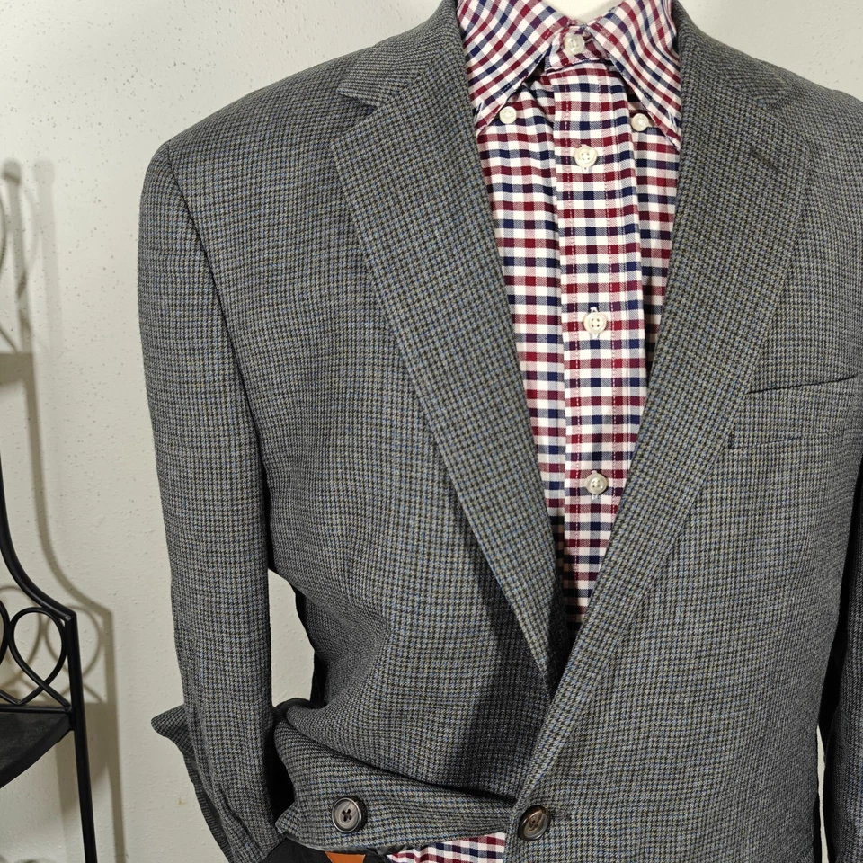 Ralph Lauren мужской Sport пальто Blazer гончая серый шелк шерсти кашемир размер 44L - Изображение 4 из 4