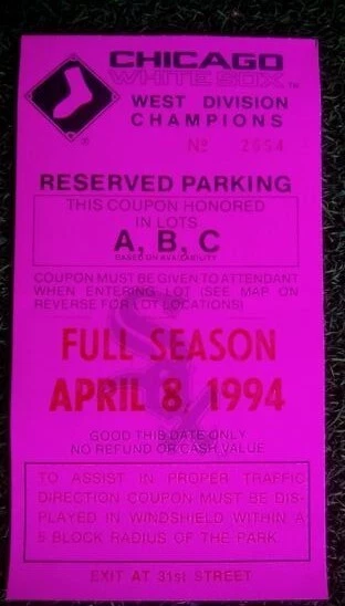 Boletos Chicago White Sox 1993-1996 temporada completa reservados pases de estacionamiento 4 años Foto 3 de 4