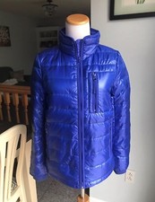 NWT J Crew Women Shiny Down Lightweight Puffer Blue Jacket Size:XS 198