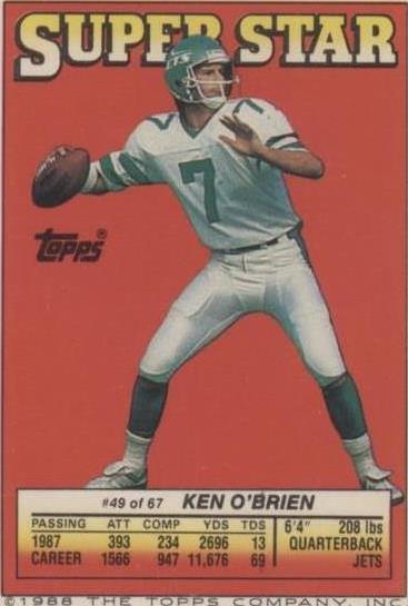 1988 Topps Super Star Sticker Back Cards Ken O'Brien Pat Swilling #49 - 1 of 2