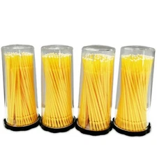 400 (4 Kegs) Dental Micro Applicator Eyeliner Bond Brushes (Fine Tips) (Yellow)