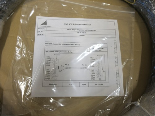 New 145FT MTP 8-Bundle Optic Cable 8B-12F-MTP(F)-MTP(F) OM3 850nm CB-B8-712145 - 第 3/4 張圖片
