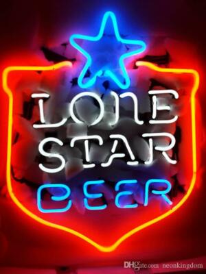 Texas Lone Star Beer Shield TX 17''x14'' Neon Light Sign Lamp Bar Club Open Pub