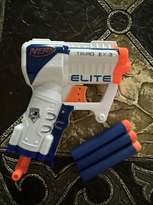 Nerf N-Strike Elite Triad EX-3 Blaster Hasbro Kids Toy, Blaster with Darts