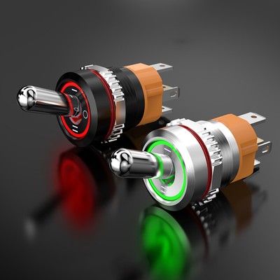 20A 250VAC 16mm Power Toggle switch ON/OFF 2/3 Position LED Red Green Waterproof