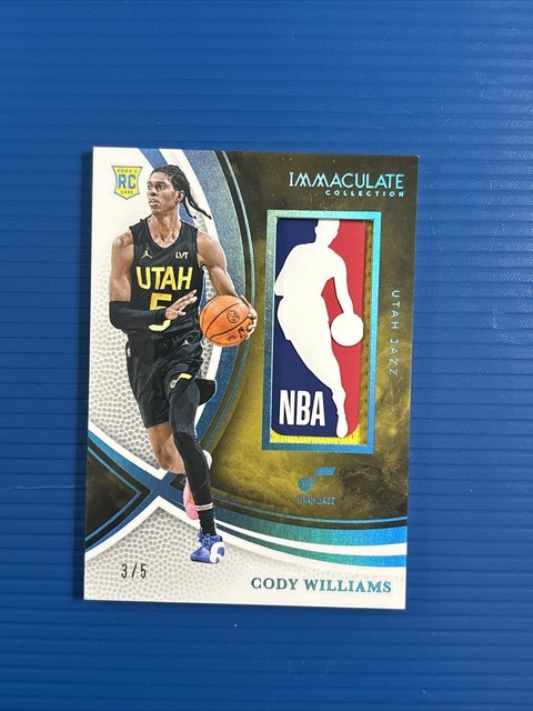 2024-25 Panini Immaculate Cody Williams Rookie Logoman /5 Utah Jazz!