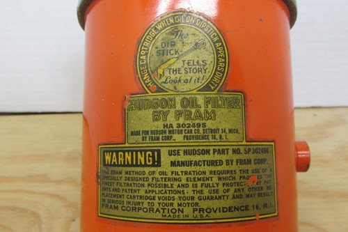 Fram 1949-1952 Hudson 8 Cyl Engine Motor Oil Filter Canister Vintage HA 302495 - Picture 9 of 10