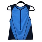 Sugoi Tri Triathlon Top Medium Blue / Black Sleeveless Pockets 3/4 Zip