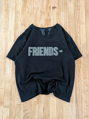 VLONE Swarovski Friends Rhinestone Size Large Black T-shirt Streetwear Grunge