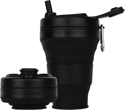 Silicone Coffee Cup with Straw lid Collapsible Cups for Traveling 20oz Lightw...