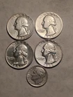 1956D 1957P&D 1958P🔥Washington Quarters-1948P Roosevelt90%Silver-Lot of 5🔥#W3