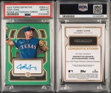 2023 Topps Definitive #DRA-JJ1 Josh Jung Rookie Auto Green /25 PSA 10 Gem Mint