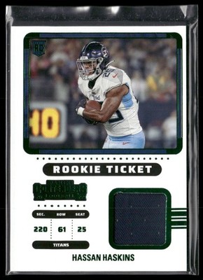 2022 Panini Contenders #RTS-HHA Hassan Haskins Rookie Ticket Swatches