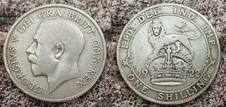 Großbritannien 1 Shilling 1922 Georg V. Silbermünze Silber UK 1 Shilling SILBER