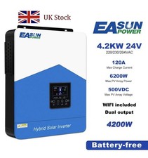 4.2KW Solar Off Grid Inverter 24V 120A MPPT Controller Wifi Dual Output UK-Stock