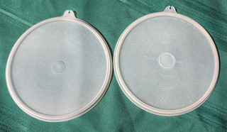 Lot of 2 Vintage Tupperware Replacement Sheer Lid X #228 7 1/4" Round