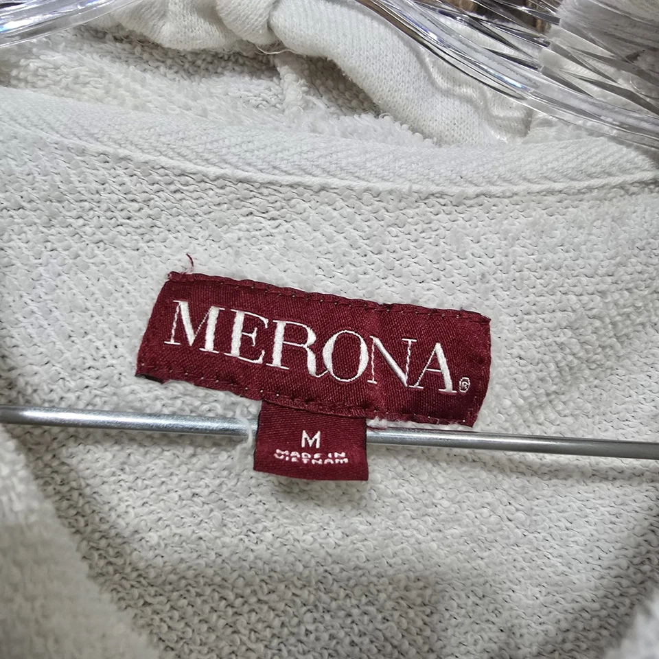 Sudadera Merona Para Mujer Crema Capucha Cuello M Acogedora Ropa de Salón Suave Pullover Top Foto 2 de 4