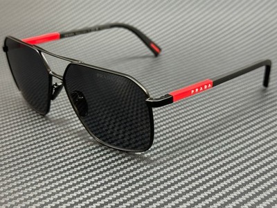 PRADA LINEA ROSSA PS A50S 1BO02G Matte Black Grey Polarized 60 mm Sunglasses