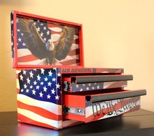 Us General Mini Toolbox Two Drawers - Holographic - We The People Patriotic Red Us General Mini Toolbox Two Drawers - Holographic - We The People Patriotic Red