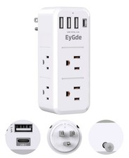 Multi Plug Outlet Extender Surge Protector 1700J, Wall Power Strip with Rotat...