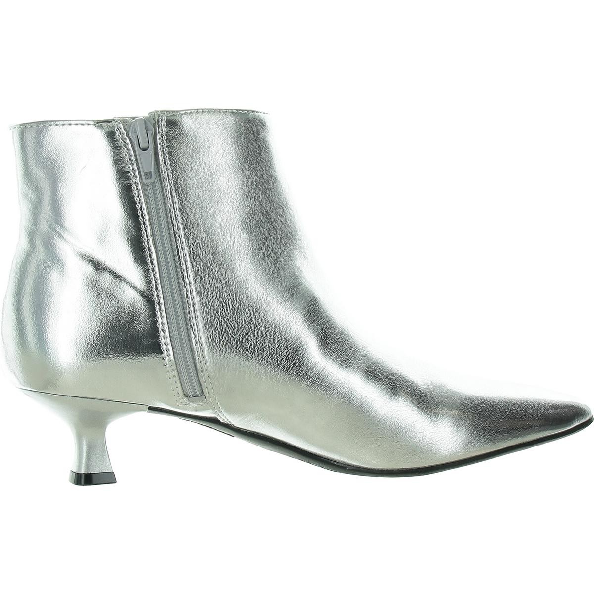 LifeStride Womens MAYA Silver Ankle Boots Shoes 8.5 Medium (B,M) BHFO 7232
