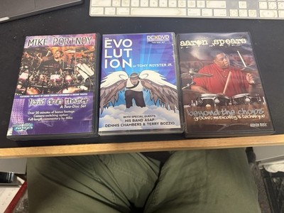 Lot Of 3 Drumming DVDs Tony Royster Jr Mike Portnoy Aaron Spears 