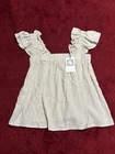 NWT Linen Size S THML Women’s Square Neck Sleeveless Ruffle Sleeve Top