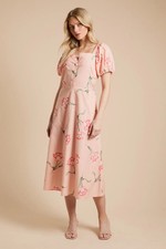 Dorothy Perkins Floral Midi Dress Womens Occasion Dresses
