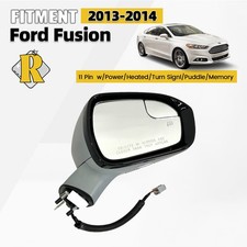 Right Side Mirror For 2013 2014 Ford Fusion w/Heated Turn Signal &Memory 11 Pins