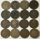 1859 - 1879 Lot of 16 US One Cent Indian Head Pennies Various Dates 1c