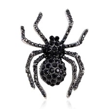 Halloween Spider Brooches Pins Punk Gothic Crystal Rhinestone Spider Insect Broo
