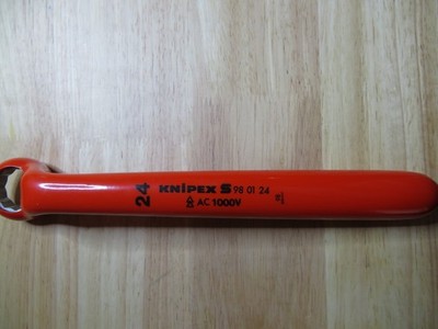 Knipex 98 01 24, Offset Box Wrench-1000V Insulated 24 mm