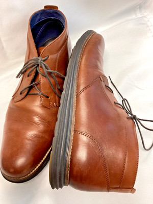 Cole Haan Mens Zero Grand Chunka Boot Maple Leather 9.5M C28214 EUC- No Flaws