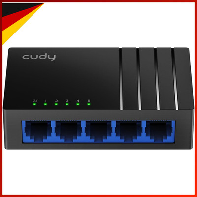 LAN Switch 5-Port Gigabit 10/100/1000Mbit/s RJ45 Netzwerkverteiler Plug & Play