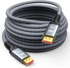 Capshi Fiberoptic DisplayPort 1.4 Cable, 50FT 8k-60Hz, 4k-144Hz, 2k-240Hz