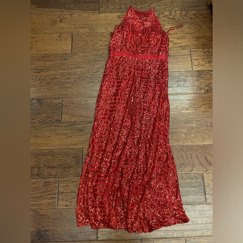 Royal Queen halter maxi sequin dress
