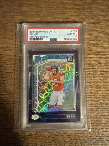 New Listing2024 Optic Rated Rookie Purple Scope Bo Nix PSA 10