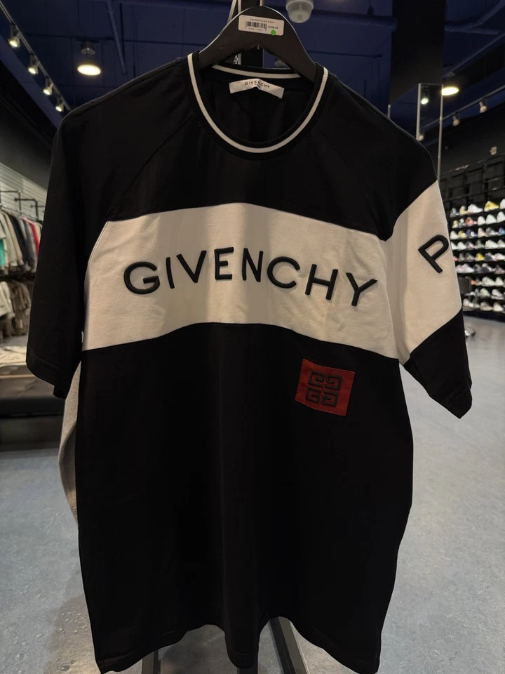 Camiseta Para Hombre Givenchy Paris Negra Blanca 100% Auténtica $850 Minorista, Talla Grande Foto 2 de 4