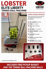 Lobster Elite Liberty Tennis Ball Machine – New – 150 Ball Capacity + 2 Remotes