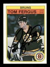 1982-83 O-Pee-Chee  #11 Tom Fergus signed autograph  clean black sharpie BXCP72