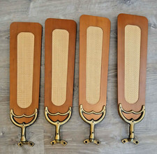 Vintage Set of 4 Hunter Ceiling Fan Blades 52" W/ Cane & Reverse Air Blade Arms